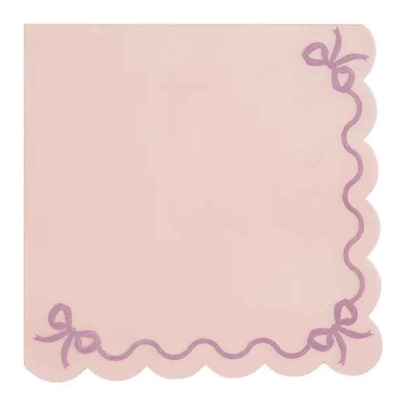 Ubrousky paprov s volnky svtle rov 33x33 cm 20 ks