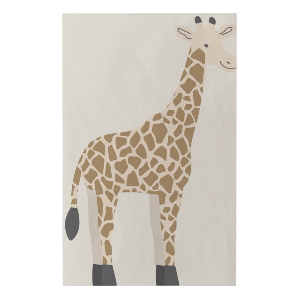 Safari párty, Servítky so žirafou 16 x 16 cm, 16 ks
