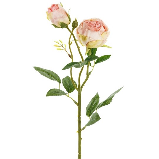 Uml kvtina  Re se dvma poupaty, 55 cm, svtle pudrov rov