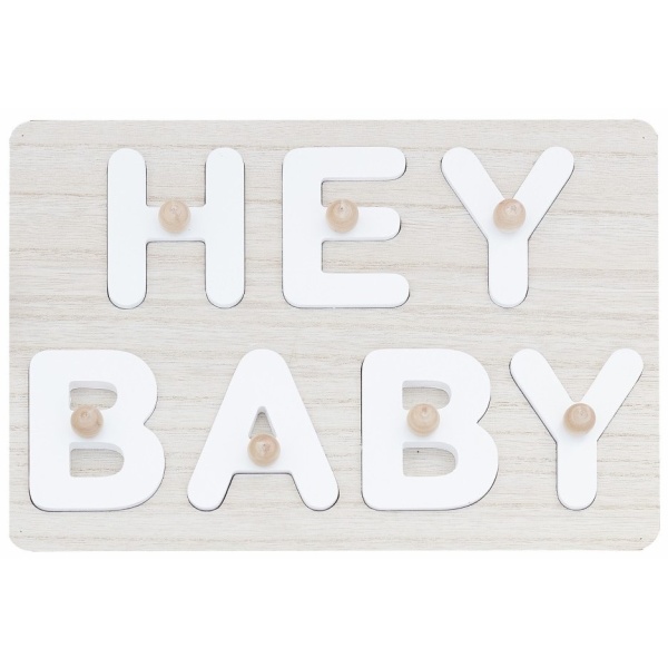 E-shop Skladačka drevená Hey Baby ako kniha hostí 21,6x30 cm