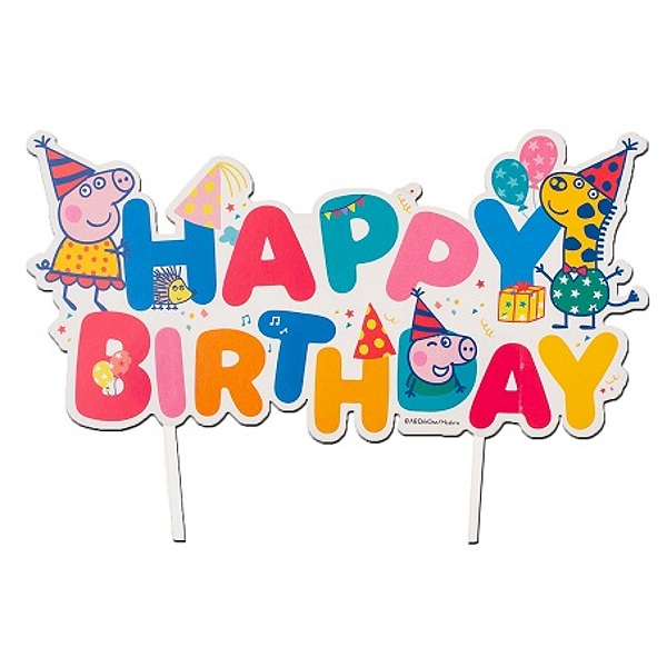 Zpich na dort Happy Birthday Peppa Pig 17,5 cm
