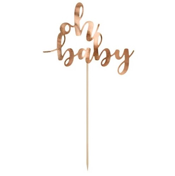 Zpich na tortu Oh baby Rose Gold 25 cm