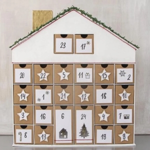 Adventn kalend domeek k dozdoben 36 x 40 x 6 cm