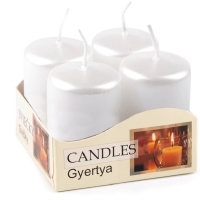 Adventn svieky 4x6 cm valec biela mat 1 sprava