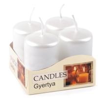 Adventn svieky 4 x 6 cm valec biela perle 1 sprava