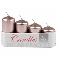 Adventné sviečky zostupné perleťovo ružové 4 ks