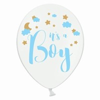 Balniky "Its a Boy" biele, modr potla 30 cm, 50 ks