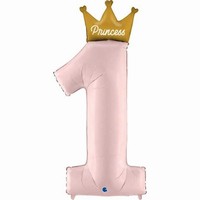Balónik fóliový 1. narodeniny Princess 117 cm