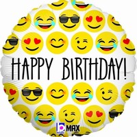 Balónik fóliový Emoji Birthday 46 cm