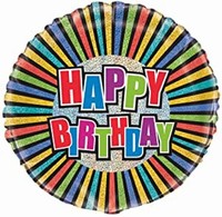 BALÓNIK fóliový Happy Birthday Color 46cm