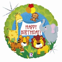 BALÓNIK fóliový Happy Birthday Jungle 46cm