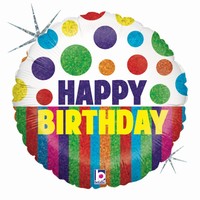 Balnik fliov Happy Birthday Bodky a prky 46 cm