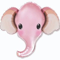 BALÓNIK fóliový Hlava slona ružová 81 x 99 cm