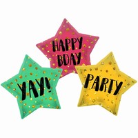 Balnik fliov Hviezda Happy Birthday Tricolor 45 cm, 3 ks