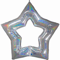 BALNEK fliov Hvzda stbrn glitrov 48" 122cm