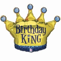 Balónik fóliový Koruna Birthday King 91 cm
