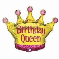 Balónik fóliový Korunka Birthday Queen 91 cm