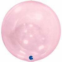 Balónik fóliový Guľa transparentná ružová 38 cm
