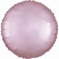 Balónik fóliový Kruh saténový pastelovo ružový 43 cm