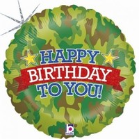 Balónik fóliový Maskáč Happy Birthday 46 cm