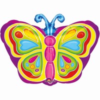 BALÓNIK fóliový Motýľ farebný