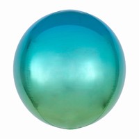 BALÓNEK fóliový ORBZ koule Ombré modro-zelená 40cm