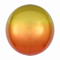 BALÓNEK fóliový ORBZ koule Ombré oranžovo-žlutá 40cm