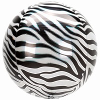 Balónik fóliový OrBz guľa Zebra 38 x 40 cm