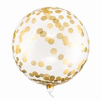 Balónik fóliový ORBZ guľa Zlaté bodky 40 cm
