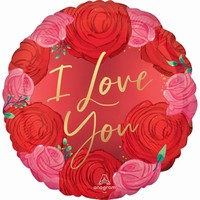 BALÓNEK fóliový Růže I Love You 45cm