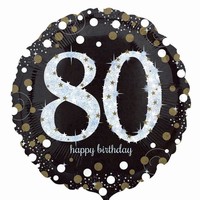 BALÓNEK fóliový Sparkling Birthday 80