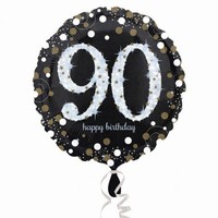 BALÓNEK fóliový Sparkling Birthday 90