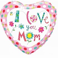 BALNIK fliov Srdce I love you Mom 46cm