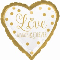 BALNIK fliov Srdce bielo-zlat Love 43cm