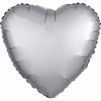BALÓNEK fóliový Srdce platinové 43cm