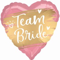 BALÓNIK fóliový Srdce ružové Team Bride 45cm
