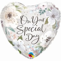 Balónik fóliový Srdce s kvetmi On Your Special Day 46cm