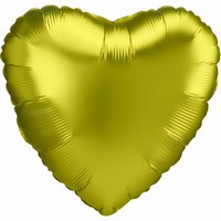 BALÓNEK fóliový Srdce saténové citrónové 43cm