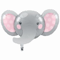 Balónik fóliový XXL slon ružový