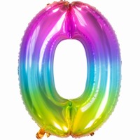 BALÓNIK fóliový číslo 0 Yummy Gummy Rainbow 86cm