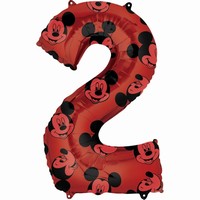 BALÓNIK fóliový číslica 2 červená Mickey Mouse 66cm