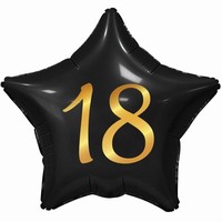 Balónik fóliový hviezda 18 čierny 44 cm