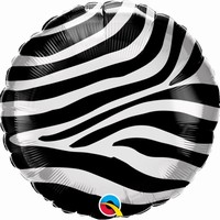 BALÓNIK fóliový vzor Zebra okrúhly 46 cm