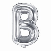 Balónik fóliový mini písmeno B strieborné 35 cm