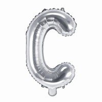 Balónik fóliový mini písmeno C strieborné 35 cm