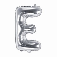 Balónik fóliový mini písmeno E strieborné 35 cm