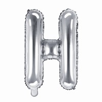 Balónik fóliový mini písmeno H strieborné 35 cm