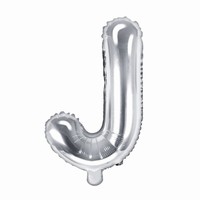 Balónik fóliový mini písmeno J strieborné 35 cm