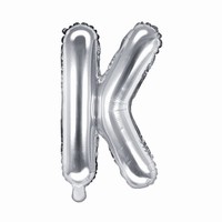 Balónik fóliový mini písmeno K strieborné 35 cm