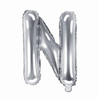 Balónik fóliový mini písmeno N strieborné 35 cm